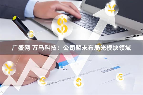 广盛网 万马科技:公司暂未布局光模块领域